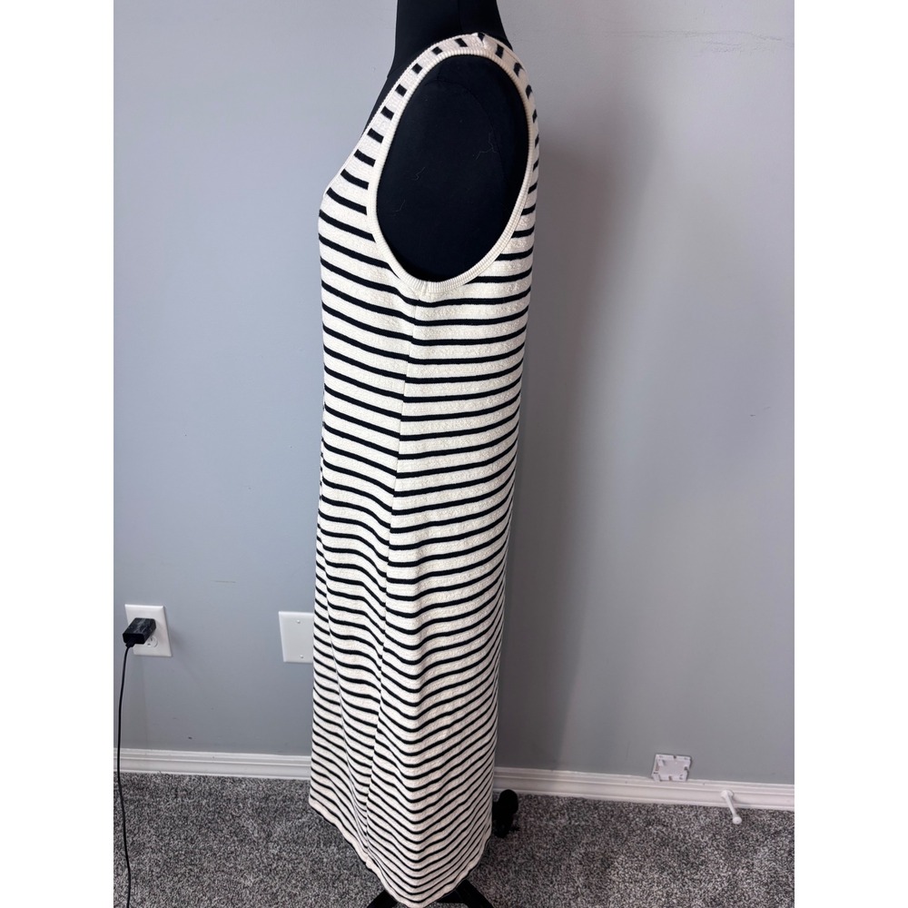 Thread & Supply  Striped Tank Midi Dress Black White‎ Knit Ribbed Sleeveless Med - Picture 7 of 15